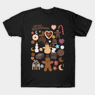 Cute Christmas Postcards - Cute Christmas Illustration - christmas cookies illustration T-Shirt